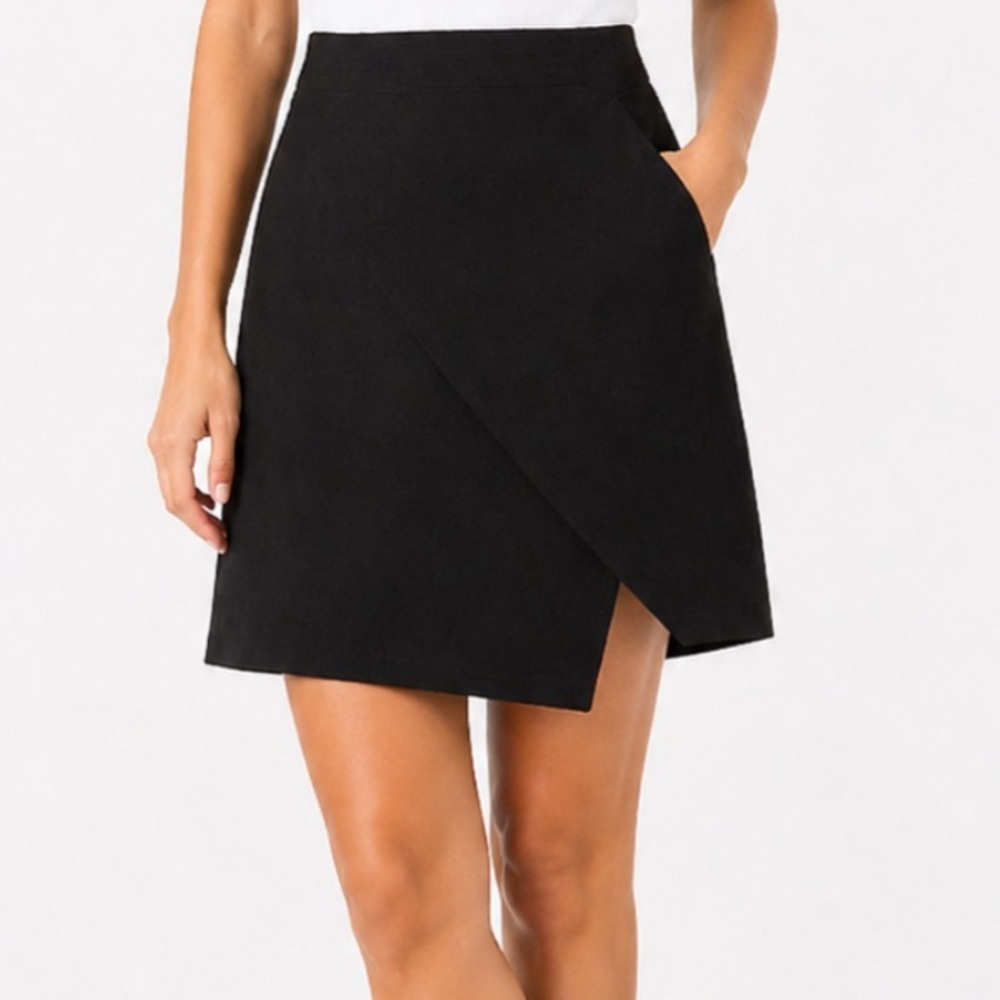Vintage Emporio Armani faux wrap skirt size 6 luxury chic minimalist preppy